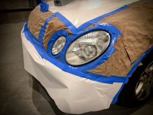 Sprayed headlight